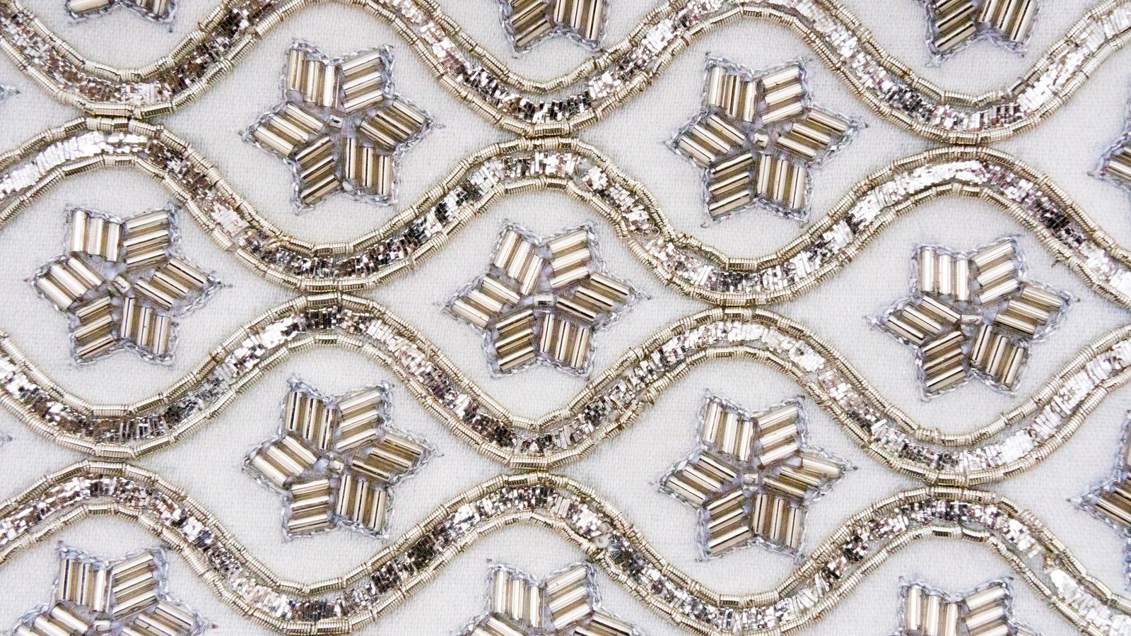 Close-up of the hand embroidery on the Hod atarah