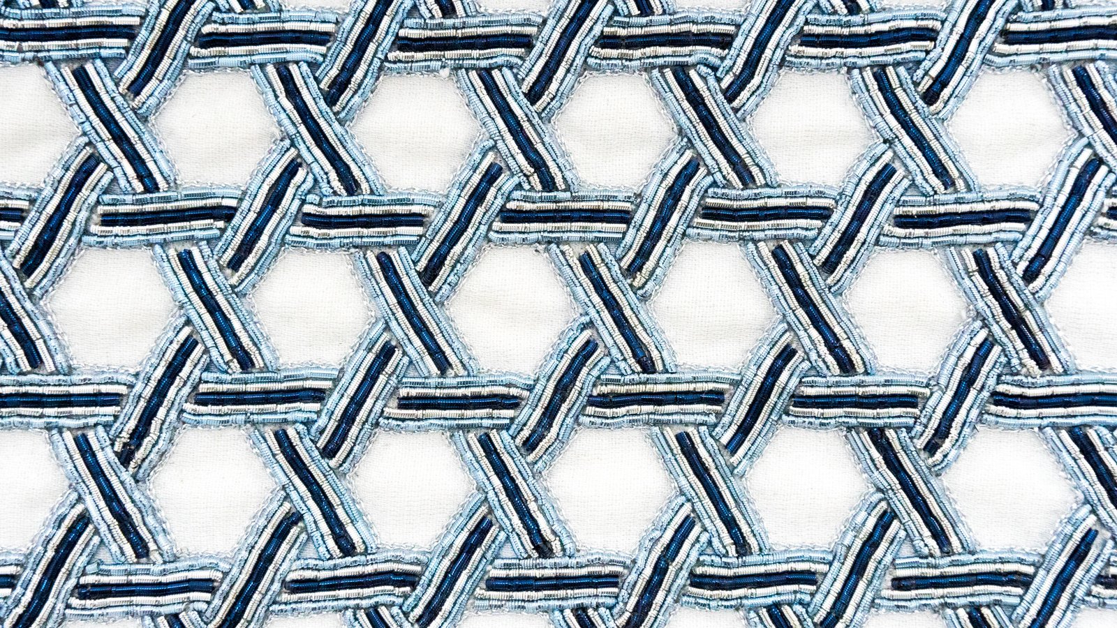 Close-up of the hand embroidery on the Rochmah — Shamaim atarah
